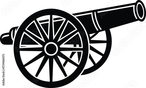  Vintage cannon vector illustration.