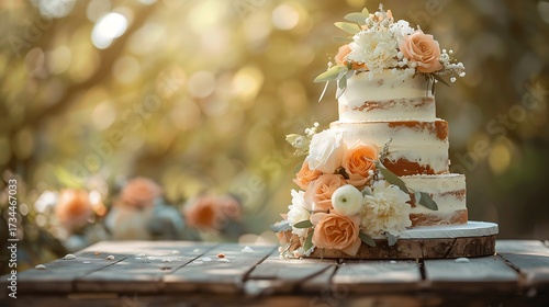 Elegant Wedding and Celebration Cakes in Beautiful Outdoor and Indoor Settings