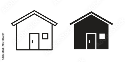 Clean house icons simple vector set. logo sign symbol set