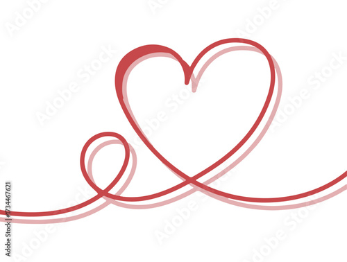 Continuous Line Heart Icon — Stylized Symbol of Love, Flow, and Emotional Elegance for UI Design, Romantic Branding, and Poetic Visual Systems