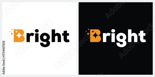 typography text bright logo design, creative bright graphic vector template