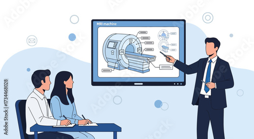 Presentation of MRI Machine to Medical Students in a Classroom Setting with Instructor Explaining