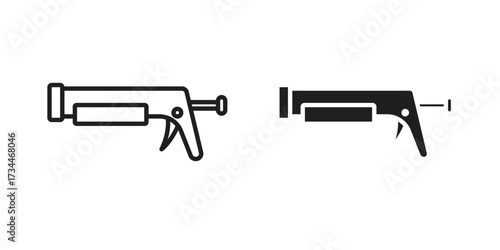 Caulk gun icons simple vector set. logo sign symbol set