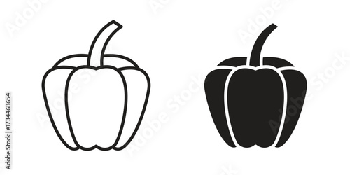 Capsicum icons simple vector set. logo sign symbol set