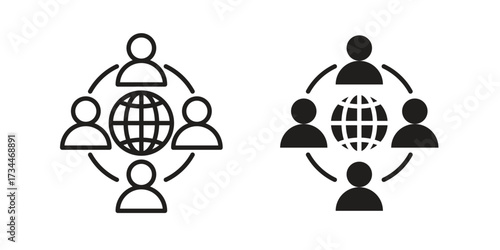 Business networking icons simple vector set. logo sign symbol set