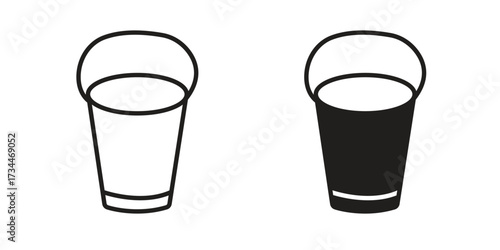 Bucket icons simple vector set. logo sign symbol set