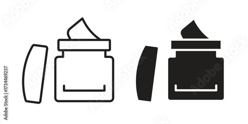 Body cream icons simple vector set. logo sign symbol set