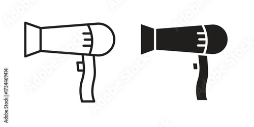 Blow dryer icons simple vector set. logo sign symbol set