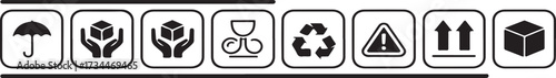Packaging and shipping symbol icon set vector illustration
