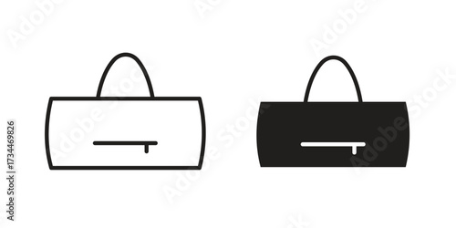 Barrel handbag icons simple vector set. logo sign symbol set