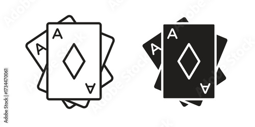 Baccarat icons simple vector set. logo sign symbol set