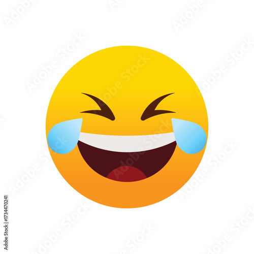 Laughing Out Loud (LOL) Emoticon Vector for Business & Finance Humor