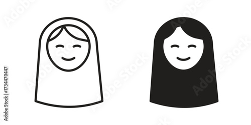 Arab woman icons simple vector set. logo sign symbol set
