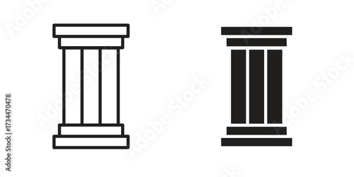 Antique Column icons simple vector set. logo sign symbol set
