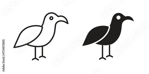 Albatross icons simple vector set. logo sign symbol set