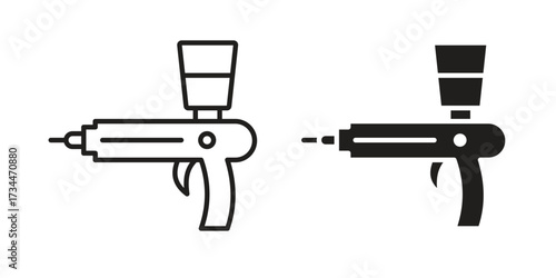 Airbrush icons simple vector set. logo sign symbol set