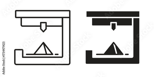 3D printer icons simple vector set. logo sign symbol set