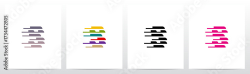 Horizontal Lines Window Blinds Letter Initial Logo Design S