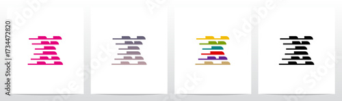 Horizontal Lines Window Blinds Letter Initial Logo Design X