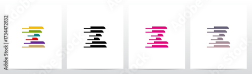 Horizontal Lines Window Blinds Letter Initial Logo Design Z
