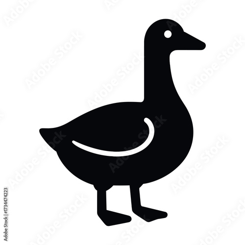 Silhouette of a standing goose