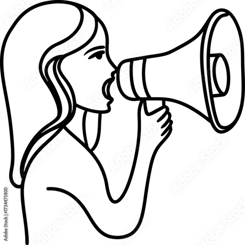 People using megaphones to shout and communicate loudly