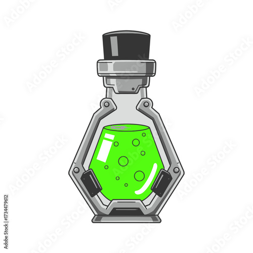 Vibrant green potion bottle for science experiments or magical potions
