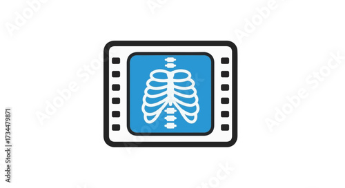 Flat vector style icon of an X-ray film. Clean minimal design for medical and healthcare concepts. Radiology and diagnostics symbol
