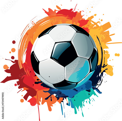 Vector illustration of a flaming soccer ball in a black background, symbolizing the heat of the game and the fiery spirit of competition