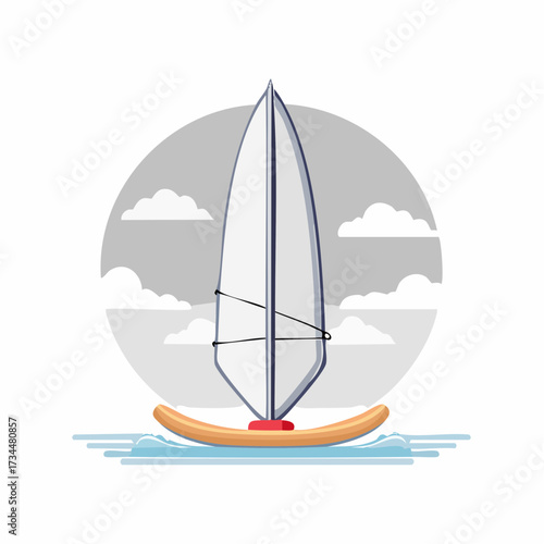 Windsurf Flag Vector Illustration A Classic Watersport Adventure Icon