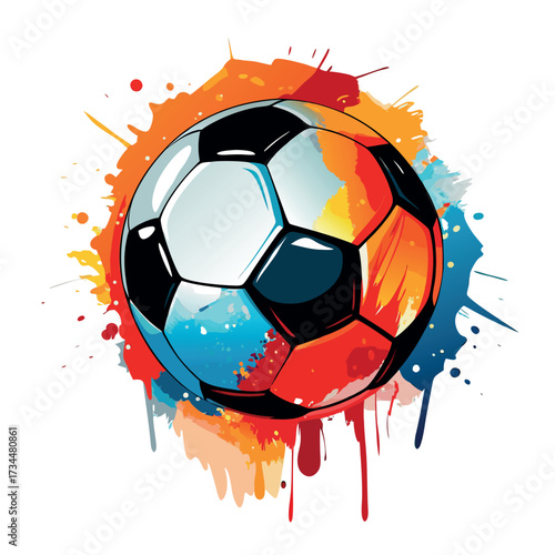 A blazing soccer ball with flames against a black background, a fiery illustration of the intense sport and competition
