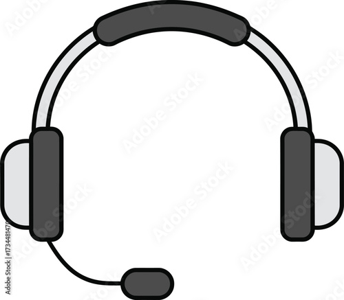 Call Center Headset Icon: Customer Support, Live Chat, and Telemarketing Service Vector