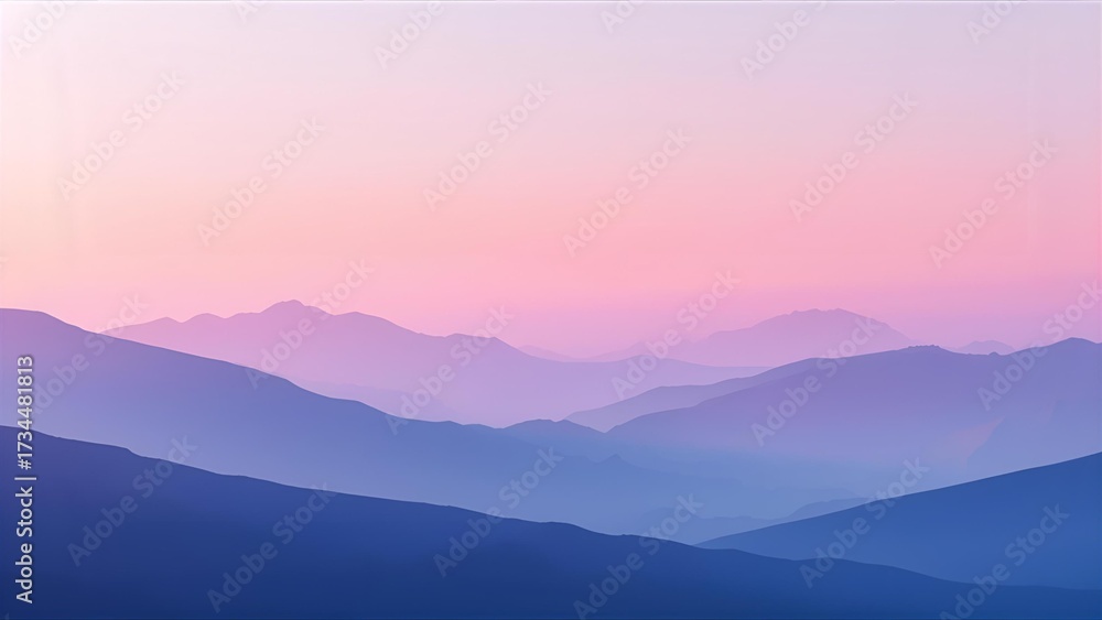 Fototapeta premium Abstract gradient landscape with soft colors, dreamy and minimalistic