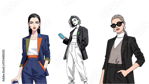 Stylish Sigma Girl Vector Portrait Digital Female Character Art Empowered Confident
