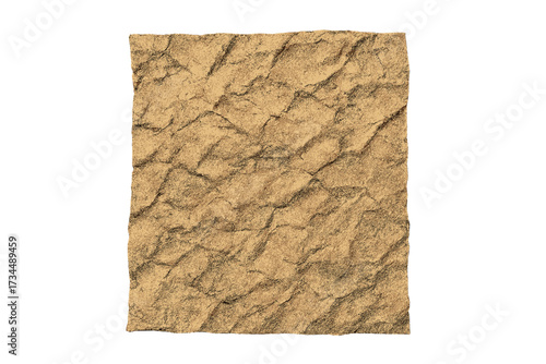 Crumpled craft paper background with black dotted texture. Noisy gritty dot halftone effect for a retro banner in grunge style. Vintage vector overlay for design projects.