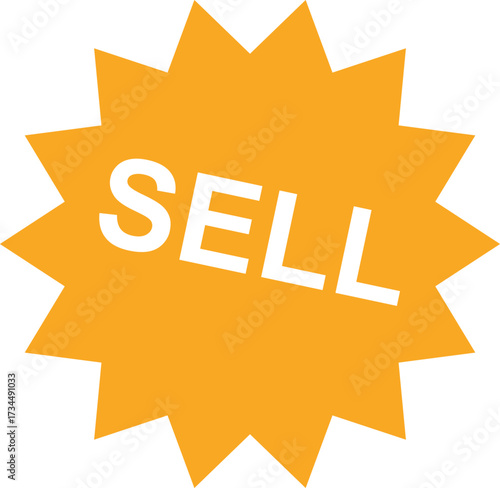 Sale tag sticker with starburst shape for retail promotion design