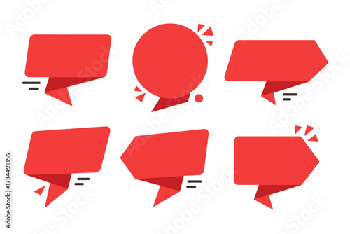 Sale tags collection. Special offer, big sale, discount, best price. Mega sale banner set. Shop and online shopping. Sticker, badge, coupon, store vector illustration. Red blank template.