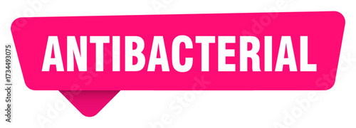 antibacterial magenta sticker isolated on transpatent background. antibacterial sign