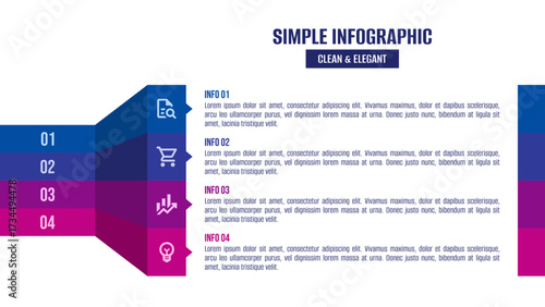 Set of four colorful items infographic elements for your design. Modern infographic template. Creative 4 colors infographic. Info graphic with 4 colors and steps