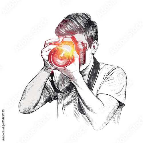 Photographer Shooting with DSLR Camera