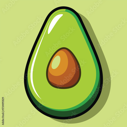 Avocado isolated on white stock Vector illustration