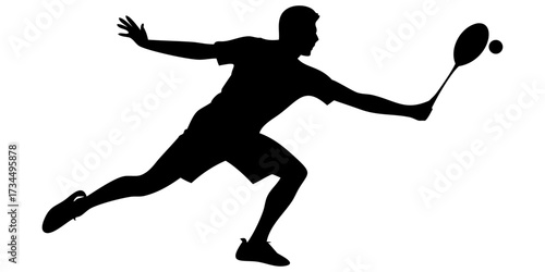 Vector silhouettes of people running and jumping in action sports