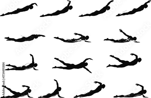 swimming, butterfly, stroke, athlete, sport, water, pool, training, competition, fitness, exercise, silhouette, motion, technique, endurance, performance, aquatic, swimmer, strength, speed