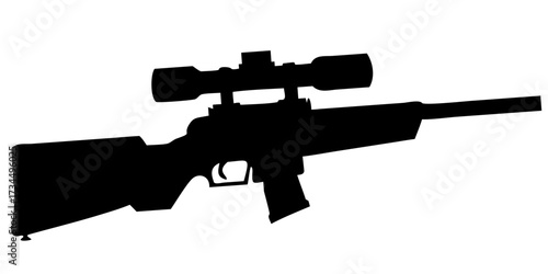 Assault rifle vector illustration isolated on white background