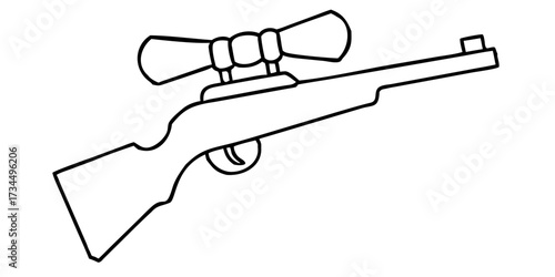 A military hand holds a megaphone next to a black isolated pistol and machine gun, showing danger