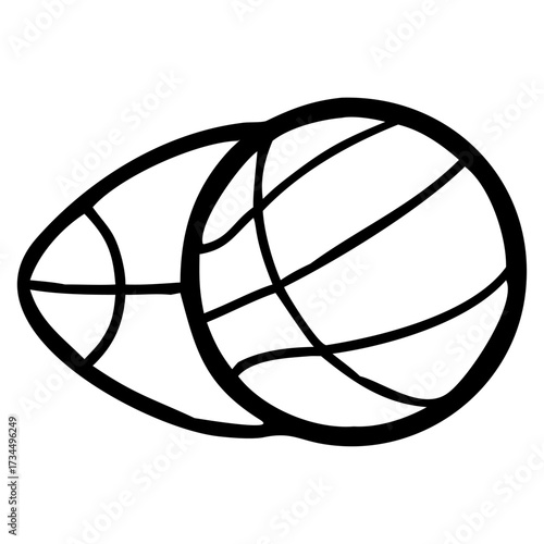 An orange basketball vector icon is a round sport object used for team competition and play