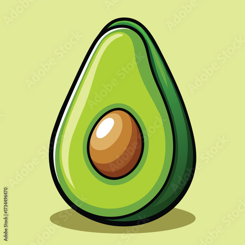 Avocado isolated on white stock Vector illustration