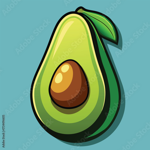 Avocado isolated on white stock Vector illustration
