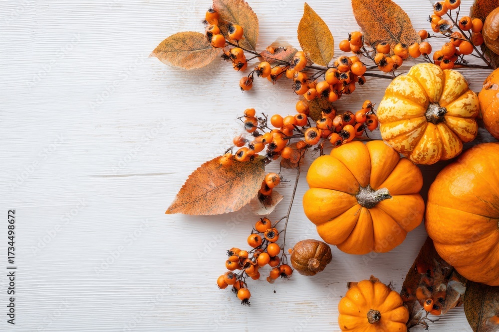 Fototapeta premium Seasonal Autumn Decor with Natural Elements