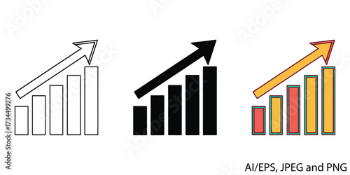 Presentation board with bar chart icons representing business growth and data analysis vector